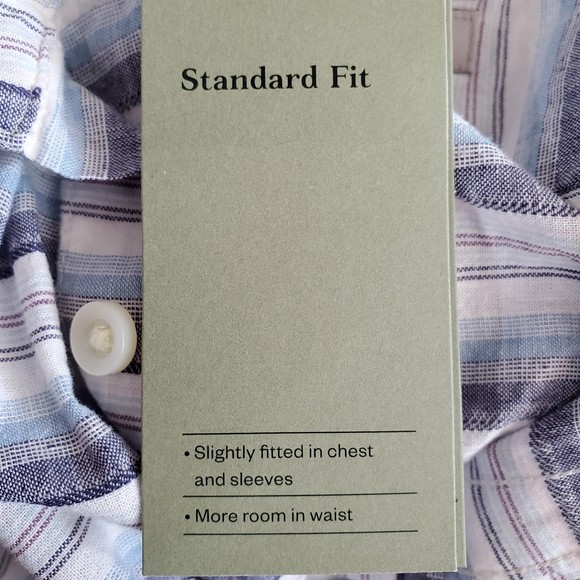 NWT Goodfellow slim men size M short sleeve buttonup Northrop shirt horizon blue - Picture 5 of 5